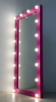 Розовое гримерное зеркало в пол 160 на 80 см