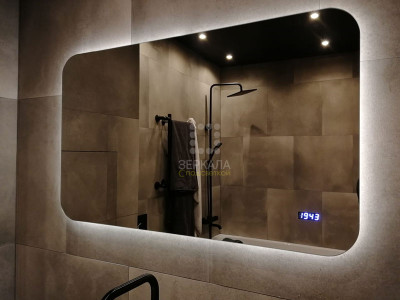 Выполненная работа: зеркало для ванной комнаты с подсветкой и часами Джули Лонг